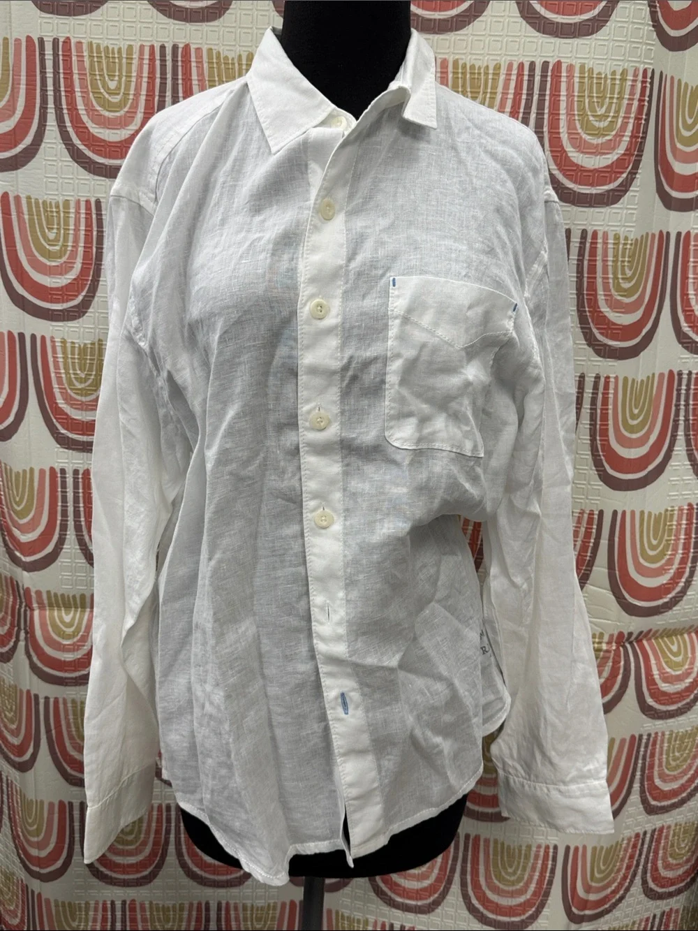 Tommy Bahama White Linen Blend Button-Down Shirt